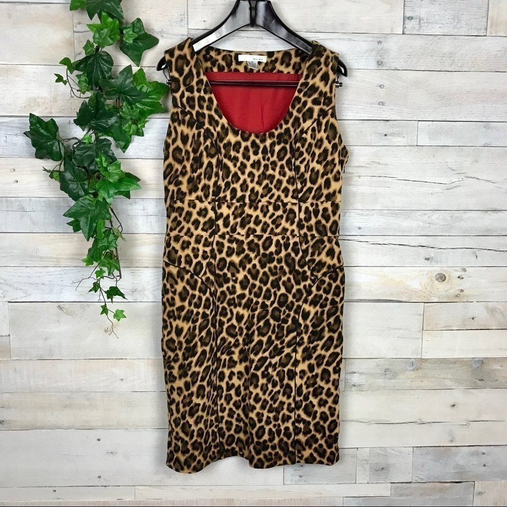 WDNY Cheetah Animal Print Sheath Dress 12